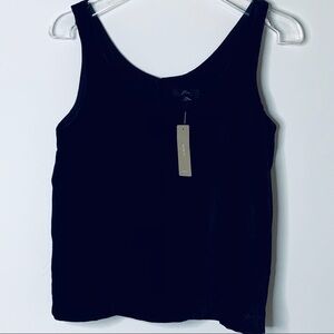 𝅺j Crew Black Velvet Tank NWT Size 0